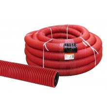 Труба гофрированная двустенная ПНД d 160 с зондом (50 м/уп.) красная  SQ0413-5160  TDM
