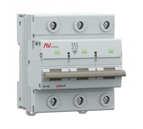 Выключатель автоматический AV-125 3P 63A (C) 10kA  AVERES mcb125-3-63C-av EKF
