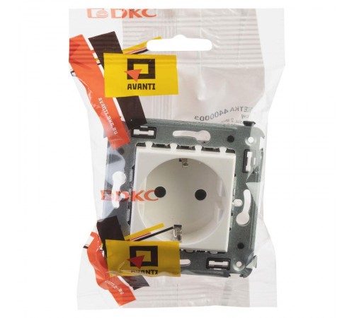 Розетка в стену, 2P+E, с з/ш, "Avanti", "Белое облако"  4400003  DKC