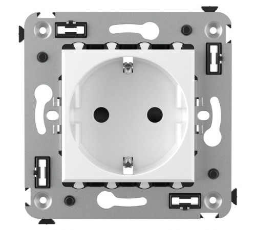Розетка в стену, 2P+E, с з/ш, "Avanti", "Белое облако"  4400003  DKC