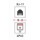 Розетка телефонная - 2 6P-4C  03-0002  REXANT