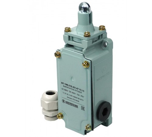 ВП 19М-21Б-421-67 У2.15, четырёхполюсный, толкатель с роликом, 1з+3р, IP67, выключатель путевой (ЭТ)  ET018436  Электротехник