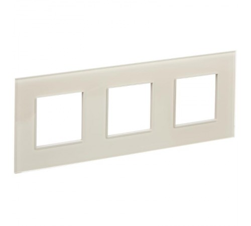 SKANDY Рамка 3-местная SK-F23B стекло беж.   SK-M32-G-K10  IEK
