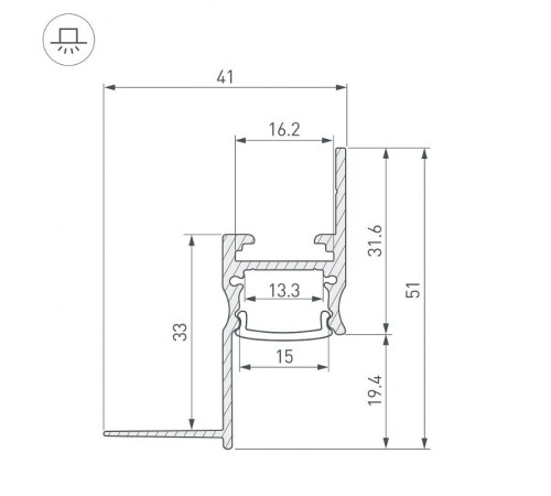 Профиль ARH-СEIL-S14-SHADOW-2000 WHITE  038594   Arlight