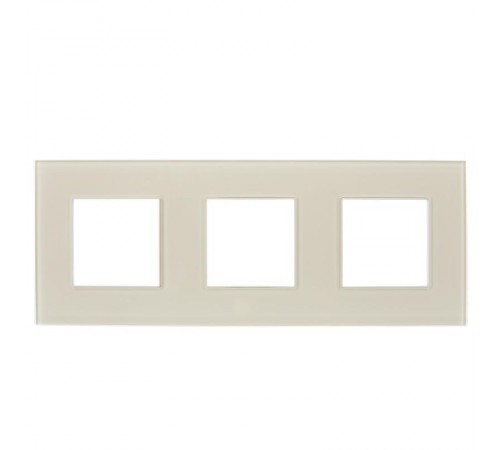 SKANDY Рамка 3-местная SK-F23B стекло беж.   SK-M32-G-K10  IEK
