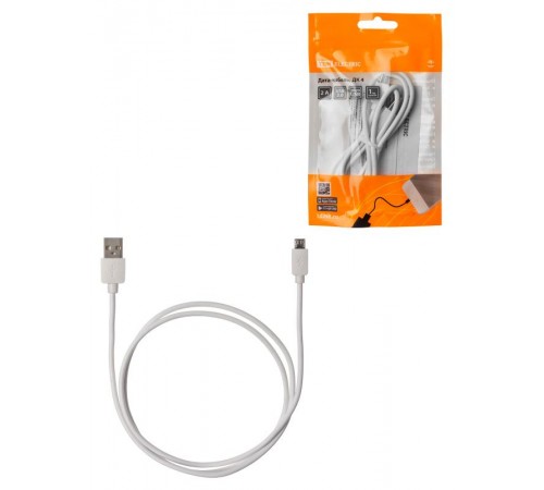Дата-кабель, ДК 4, USB - micro USB, 1 м, белый,  SQ1810-0304  TDM