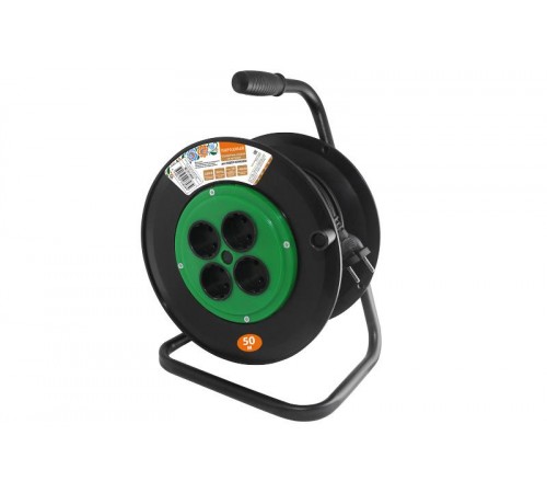 Удлинитель на катушке силовой народный 4 гнезда ПВС 1300 Вт б/з, 50м  SQ1307-0504  TDM