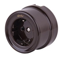 W5671014/ Электроустановочные изделия - Розетка с заземлением (коричневый) Ретро  a051054  Werkel