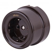 W5671014/ Электроустановочные изделия - Розетка с заземлением (коричневый) Ретро  a051054  Werkel