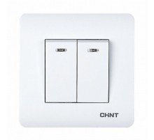 2-клавишный выключатель с LED-подсветкой 10А 250В  715385  CHINT