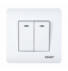 2-клавишный выключатель с LED-подсветкой 10А 250В  715385  CHINT