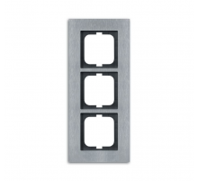 Рамка 3-постовая, серия carat, сталь  1754-0-4256   2CKA001754A4256  ABB