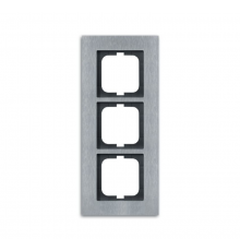 Рамка 3-постовая, серия carat, сталь  1754-0-4256   2CKA001754A4256  ABB