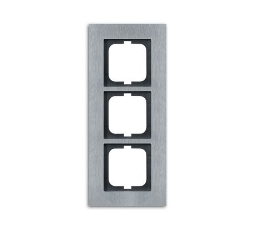 Рамка 3-постовая, серия carat, сталь  1754-0-4256   2CKA001754A4256  ABB