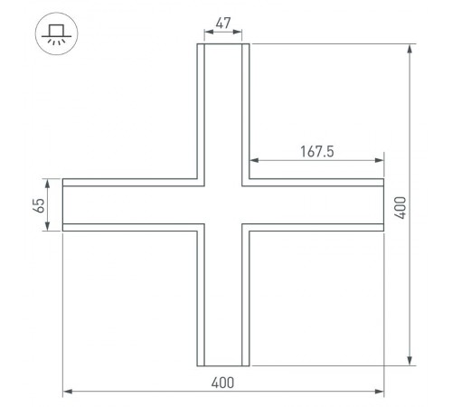 Крестовина SL-LINIA65-F (arlight, Металл)  030127  Arlight
