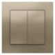 AtlasDesign Шампань Выключатель 2-клавишный сх.5, 10АХ, (в сборе с рамкой)  ATN000552  SE