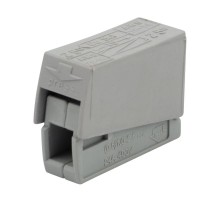 Строительно-монтажная клемма СМК 224-101 для светильника на 1 проводник (1,0-2,5)/(0,5-2,5) мм, серая (10 шт./уп.)  07-2401-10  REXANT