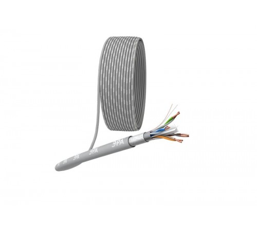 Кабель витая пара F-4-PVC-6 F/UTP 4x2x23 AWG Cat 6 CU PVC 305 метров  Б0053026  ЭРА