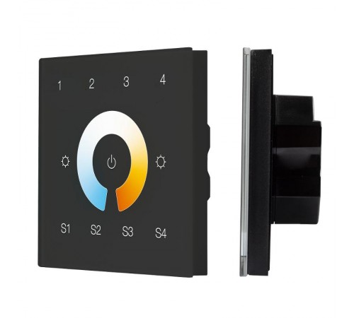 INTELLIGENT ARLIGHT Сенсорная панель DALI-901-11-4G-4SC-MIX-DT8-IN Black (BUS/230V) (IARL, IP20 Пластик, 3 года)  037197  Arlight