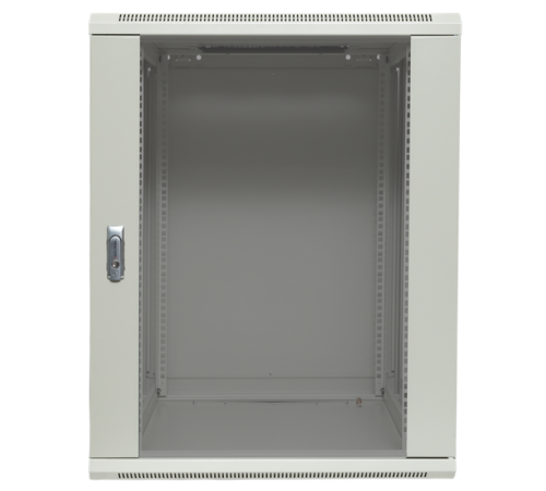 Шкаф настенный 19" TERACOM PRO 12U 600х600 мм дверь стеклянная с замком-ручкой серый  TRP-WLL-1266-40G  EKF