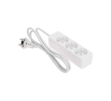 Удлинитель 3 гнезда, 1,5м, 3х0,75мм, с/з, белый  13-4208  PROconnect
