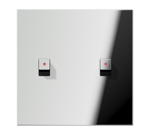 Центральная плата, 1 пост, 2 тумблера с окошком, куб; металл; хром; серия LS  GCR12-5KOE22  Jung