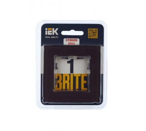 BRITE Рамка 1-ая РУ-1-2-БрТБ стекло темная бронза  BR-M12-G-K45  IEK