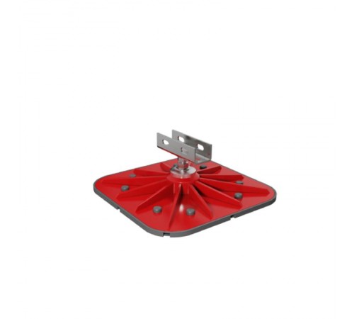 Опора размером 345х345 мм c горизонтальным креплением профиля для установки на кровлю, алюминий, 068465  ОПКЛ-Г-345х345-А   Ostec