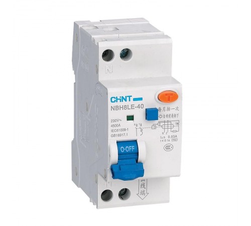 Выключатель автоматический дифференциального тока NBH8LE-40 1P+N 4A 30mA х-ка С 4,5кА (R)  206059  CHINT