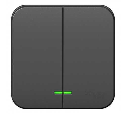 Blanca Антрацит О/У Выключатель 2-клавишный с подсветкой, 10А, 250B  BLNVA105106  SE