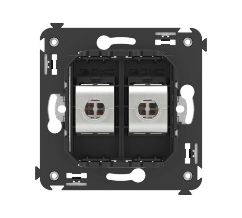 Компьютерная розетка RJ-45 без шторки в стену, кат.5e двойная экранированная, "Avanti", "Черный матовый"  4412764  DKC