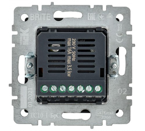 BRITE Термостат электронный с индикацией ТС10-1-БрС сталь  BR-RT11-K46  IEK