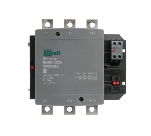 Контактор 330А 110В_АС АС3_ АС4 1НО+1НЗ КМ-102  21963DEK  DEKraft