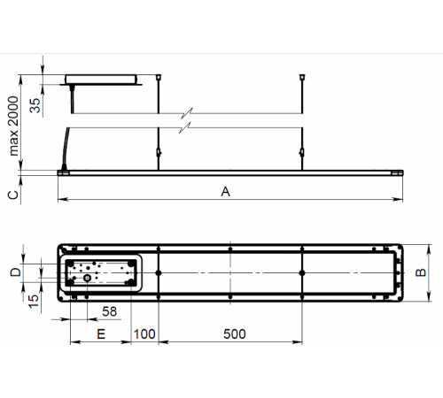 Светильник светодиодный OBLAKO/P LGP (1200x200) OPL 840 SL DALI up/down  1845000010  Световые Технологии