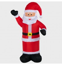 Фигура праздничная надувная 3D  "Дед Мороз приветствует", размер 180 см, внутр подсветка 5 диодов , компр/адапт 12В, IP 65   511-114  NEON-NIGHT