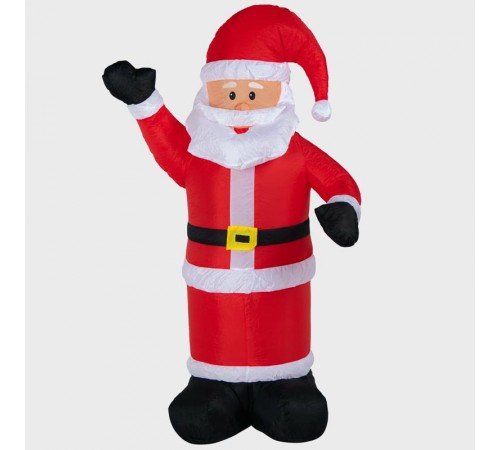 Фигура праздничная надувная 3D  "Дед Мороз приветствует", размер 180 см, внутр подсветка 5 диодов , компр/адапт 12В, IP 65   511-114  NEON-NIGHT