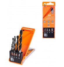 Набор сверл по дереву, 5 шт. (4-5-6-8-10) мм, полир., HSS, пласт. уп., "Рубин"  SQ1093-0201  TDM