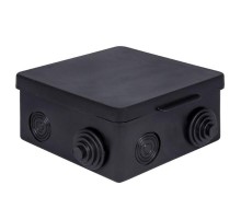 Коробка распределительная КМР-030-014 с крышкой (100х100х50), 8 мембр. вводов чёрная IP54 розн. стикер  plc-kmr-030-014-2b EKF