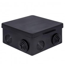 Коробка распределительная КМР-030-014 с крышкой (100х100х50), 8 мембр. вводов чёрная IP54 розн. стикер  plc-kmr-030-014-2b EKF