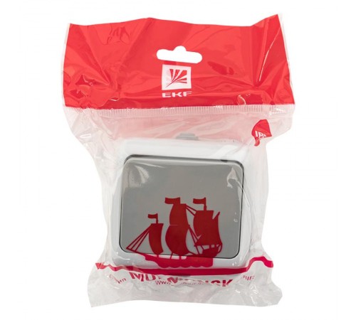 Мурманск Выключатель проходной 1-клавишный 10А IP54 серый EKF  EFV10-025-30-54  EKF