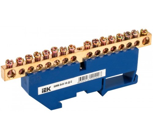 Шина N ноль на DIN-изоляторе ШНИ-6х9-16-Д-С  YNN10-69-16D-K07  IEK