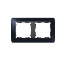 Simon 82 Рамка декоративная, 2 поста, S82, графит-графит  82822-32  Simon