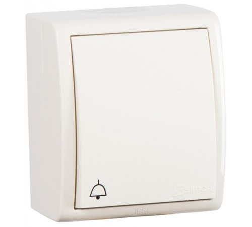 Кнопочный выключатель IP54 с подсветкой 10A 250В цвета слоновая кость S15 Aqua  1594160-031  Simon