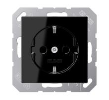 Штепсельная розетка SCHUKO 16A 250V~ с защитой от детей; термопласт; черная  A1520BFKISW  Jung