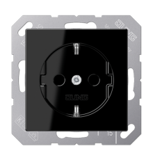 Штепсельная розетка SCHUKO 16A 250V~ с защитой от детей; термопласт; черная  A1520BFKISW  Jung