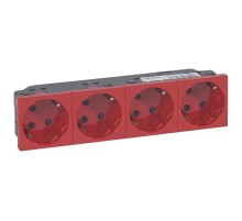 Розетка Mosaic 4Х2К+З нем.ст. с отверстиями под 45 град. с блокировкой  077283  Legrand