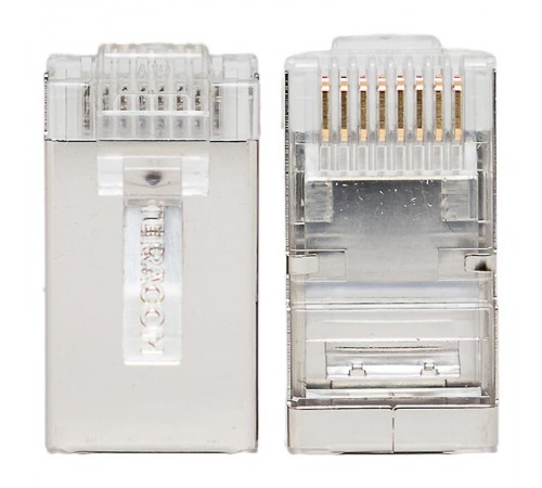 Коннектор RJ-45 TERACOM экранированный 8P8C Cat.5E универсальный (упак.20шт)  TRC-PLUG-5EFTP-20  EKF