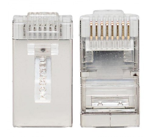 Коннектор RJ-45 TERACOM экранированный 8P8C Cat.5E универсальный (упак.20шт)  TRC-PLUG-5EFTP-20  EKF