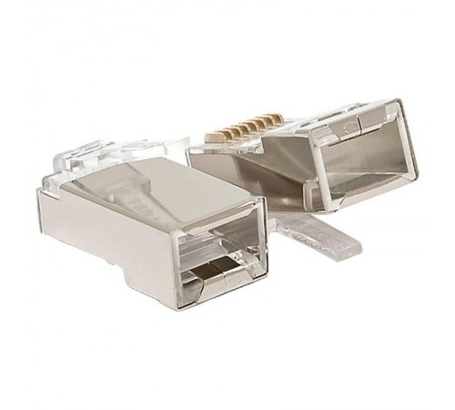 Коннектор RJ-45 TERACOM экранированный 8P8C Cat.5E универсальный (упак.20шт)  TRC-PLUG-5EFTP-20  EKF