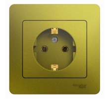 Glossa Фисташковый Розетка с заземлением (в сборе)  GSL001042  SE